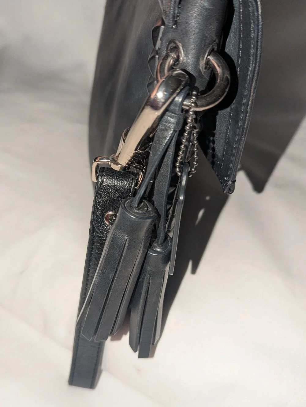 Coach Black Leather Studded Wristlet Clutch with Gunmetal-Tone Lock 26410